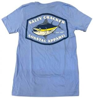 NEW SWAMP CRACKER men's fish coastal apparel graphic shirt in blue